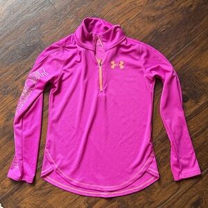 Under Armour Heat Gear Girls Half Zip size large (J13)